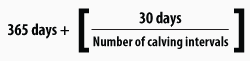 365 Days ( 30 Days / Number of Calving Intervals )